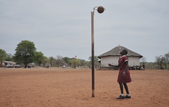 Child playing netball