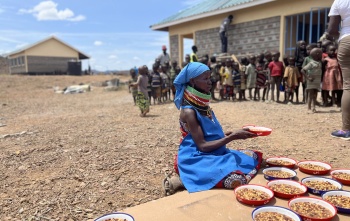Volunteers serving Mary's Meals in Kenya