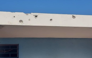 Einschusslöcher in einer Schule in Haiti