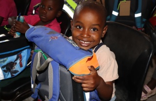 Child with backpack