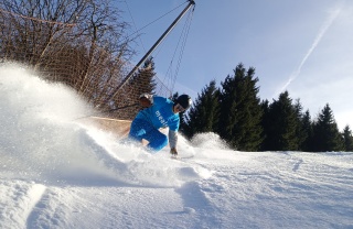 David auf Skiern