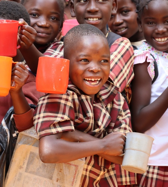 Children waiting for food
