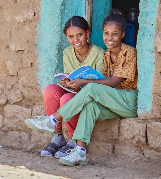 Lydia reading a book