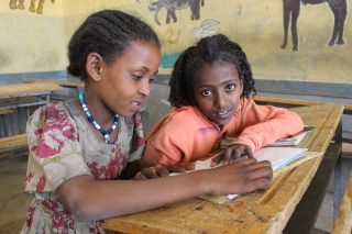 Two girls in School