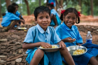 Indian girls eating
